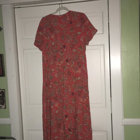 J Jill dress maxi midi depending on height L petite red floral - Picture 4 of 5
